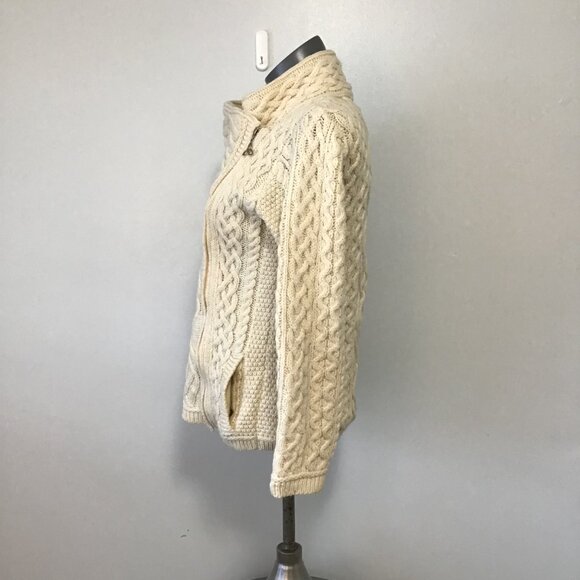 Aran Crafts Knit Merino Wool Zip Jacket Size XS - Picture 8 of 15